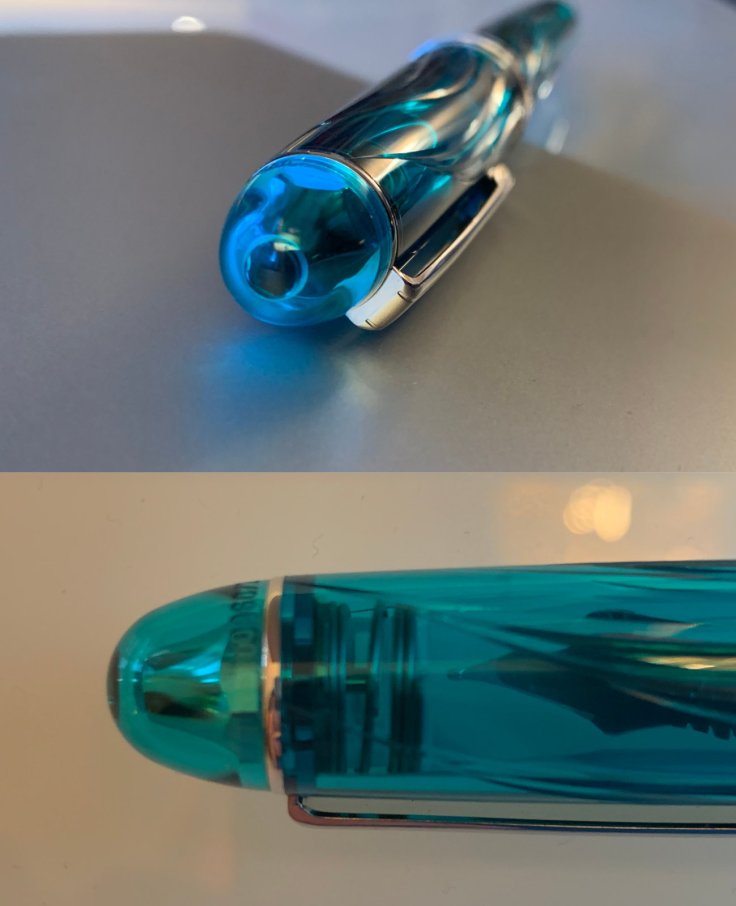 Finial and end-cap of the Pilot Century 3776 Kumpoo.